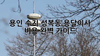 용인 수지 성복동 용달이사 비용 완벽 가이드