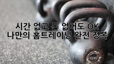 시간 없고 돈 없어도 OK! 나만의 홈트레이닝 완전 정복